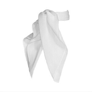 White Vintage Square Chiffon Scarf